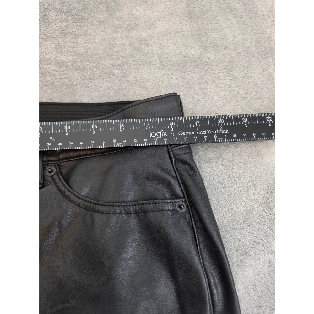 Torrid Black Faux Leather Mini Skirt Womens 14 Elastic Waist 5 Pocket Edgy Matte - Picture 7 of 9